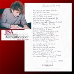 Bob Dylan “Blowin’ In The Wind” Handwritten and Signed Lyrics (JSA & Dylan Manager Jeff Rosen LOAs)