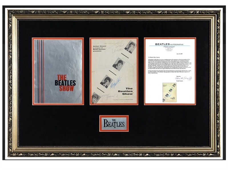 The Beatles: Original Group Signed "1963 Beatles Show" Concert Program Display (Caiazzo)