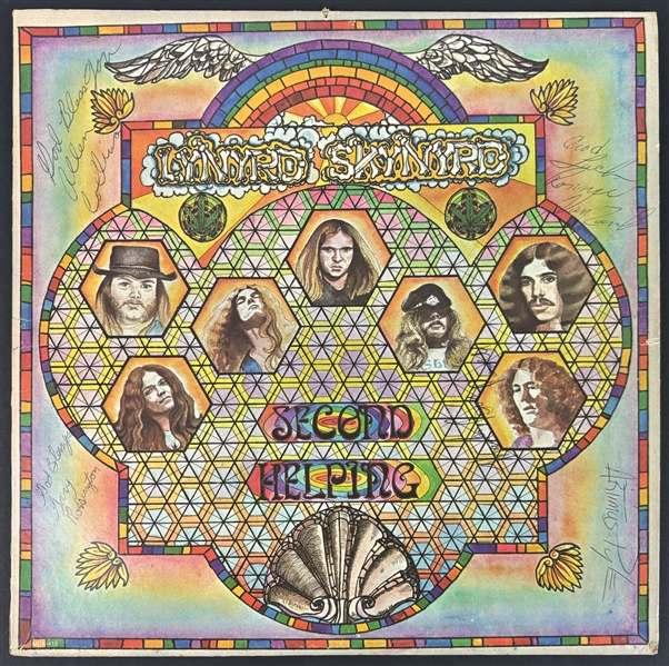 Lynyrd Skynyrd Multi-Signed “Second Helping” Album Cover (6 Sigs)(Beckett/BAS LOA)