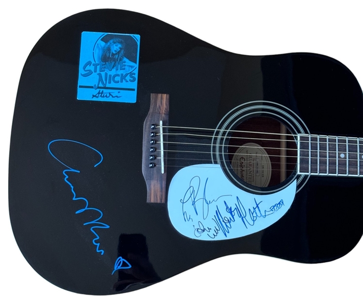 Fleetwood Mac: Fully Group Signed Acoustic Epiphone Guitar (JSA LOA)