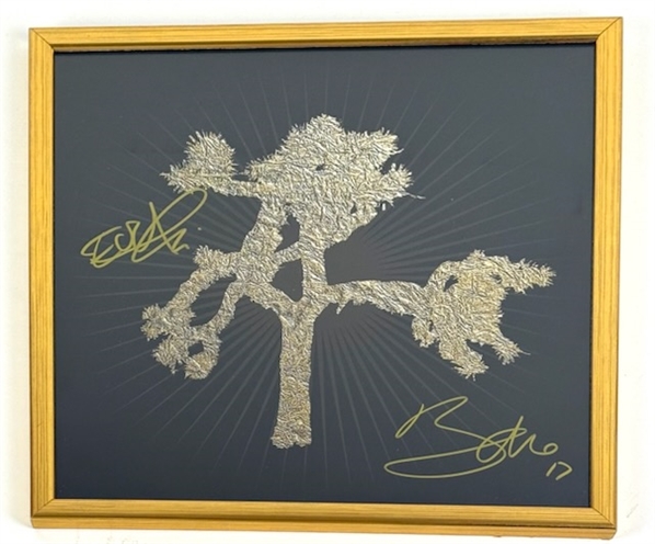 U2: Bono & The Edge Signed 12" x 12" Art Print in Framed Display (Epperson/REAL)