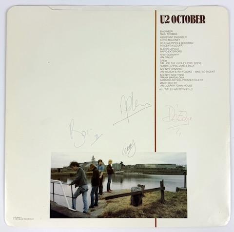 U2: Group Signed "October" Album Sleeve (Epperson/REAL)