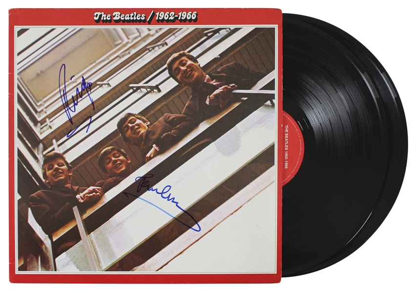 The Beatles: Paul McCartney & Ringo Starr Dual Signed "The Beatles 1962-1966" Record Album (JSA LOA)