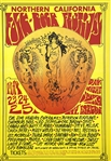 Jimi Hendrix and Led Zeppelin 1969 Northern California Folk-Rock Festival Poster