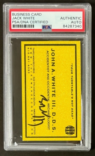 White Stripes: Jack White Signed Business Card (PSA/DNA Encapsulated)