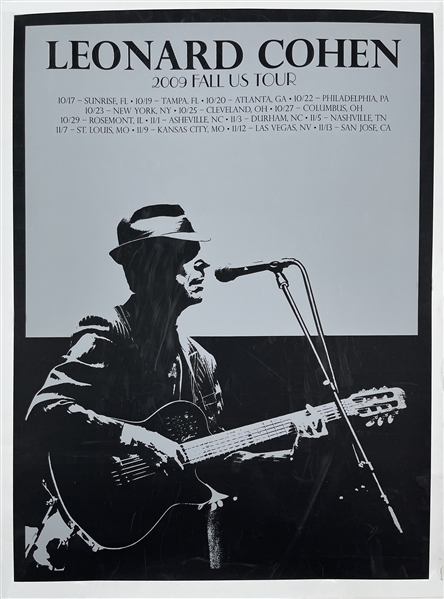 Leonard Cohen Unsigned Lot of Two 2009 Tour Posters