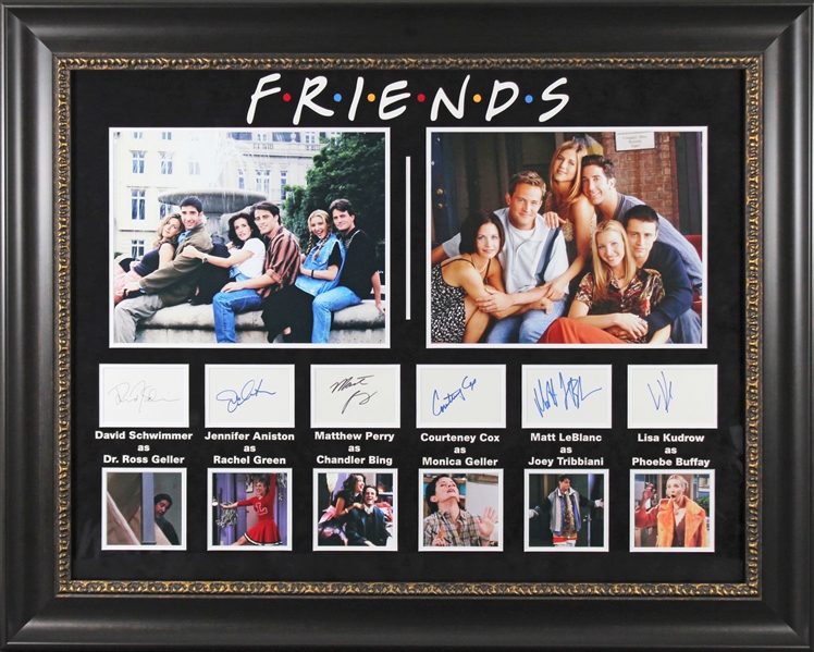 Friends: Cast Signed Index Cards in Framed Display (Beckett/BAS LOA)