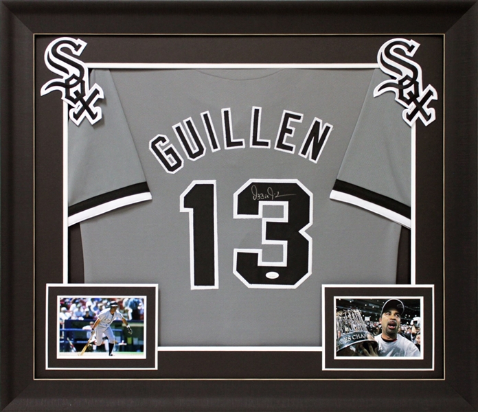 White Sox: Ozzie Guillen Signed Custom Framed Jersey (Beckett/BAS)