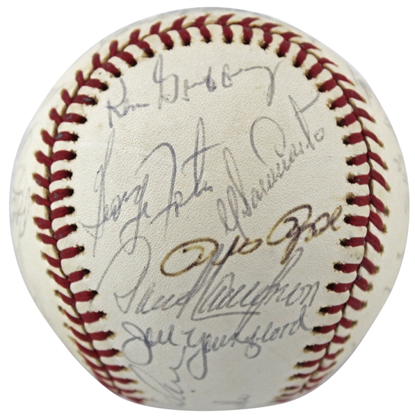 1976 Cincinnati Reds (World Champs) Team Signed ONL (Feeney) Baseball with 28 Sigs Incl. Rose, Bench, etc. (Beckett/BAS & PSA/DNA)