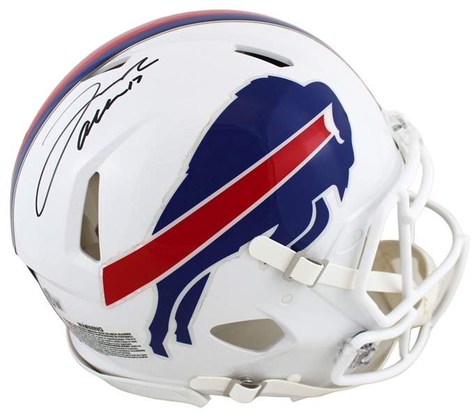 Josh Allen Signed Buffalo Bills White Full Size PROLINE Speed Model Helmet (Beckett/BAS Witnessed)