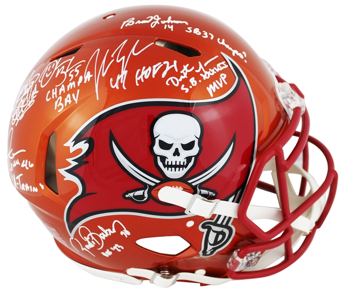 Buccaneers Super Bowl 37 Multi-Signed F/S Speed Proline Helmet w/ 6 Sigs (Beckett/BAS)