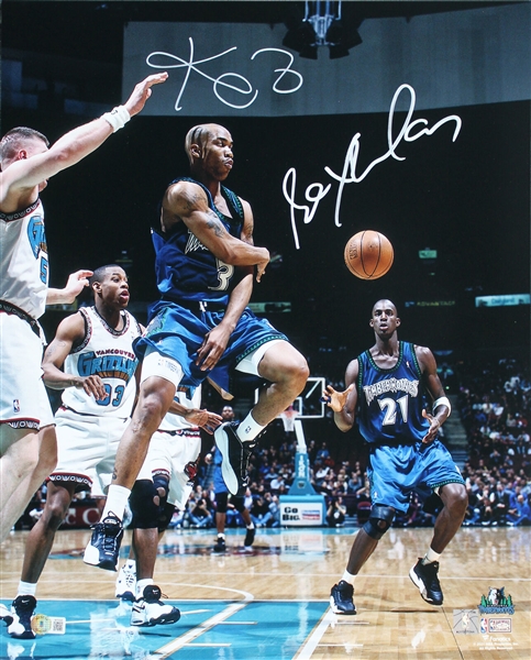 Kevin Garnett & Stephon Marbury Dual Signed 16" x 20" Color Photo (Beckett/BAS Witnessed)