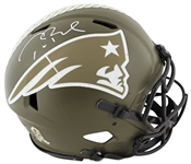 Tom Brady Signed Full Size "Salute to Service" Patriots Model Helmet (Fanatics COA)