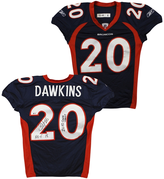 Brian Dawkins 2010 Game Used & Signed Denver Broncos Jersey (Beckett/BAS & Dawkins LOAs)