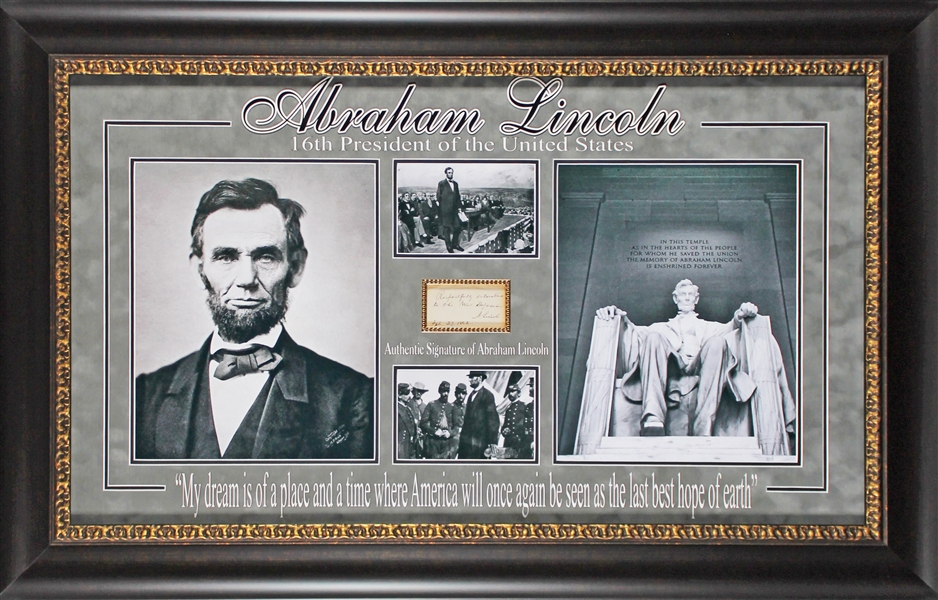 Abraham Lincoln Signed 1.5" x 3.25" 1862 Desirable Civil War Dated Autographed Endorsement in Framed Display (Beckett/BAS)