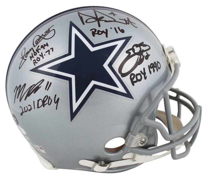 Dallas Cowboys ROYs Signed Full Size PROLINE Helmet with Emmitt, Dak, Dorsett & Parsons (Beckett/BAS)