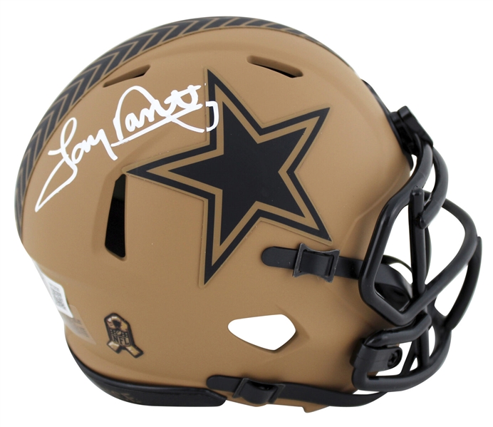 Tony Dorsett Signed Cowboys "Salute to Service II" Mini Helmet (Beckett/BAS Witnessed)