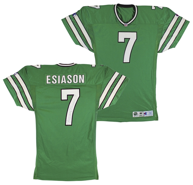 Boomer Esiason 1994 NY Jets Game Issued & Signed Jersey Gifted to Shaquille ONeal (Shaq LOA)