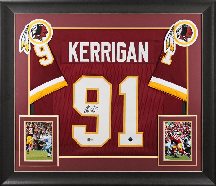 Ryan Kerrigan Signed Maroon Pro Style Commanders Jersey in Framed Display (Beckett/BAS Witnessed)