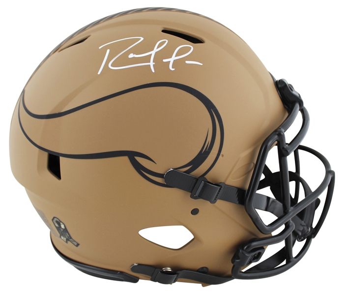 Randy Moss Signed Vikings "Salute to Service II" PROLINE Speed Game Model Helmet (Beckett/BAS Witnessed)