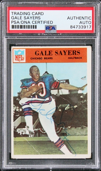 Gale Sayers Signed 1966 Philadelphia #38 Rookie Card (PSA/DNA Encapsulated)