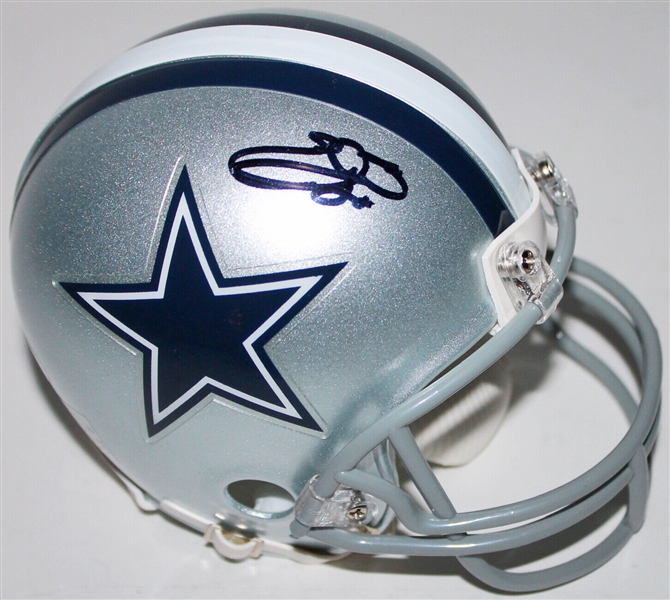 Emmitt Smith Signed Cowboys Mini Helmet (Beckett/BAS Witnessed)