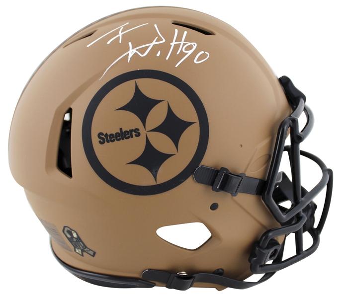 TJ Watt Signed Steelers "Salute to Service II" PROLINE Game Model Helmet (Beckett/BAS Witnessed)