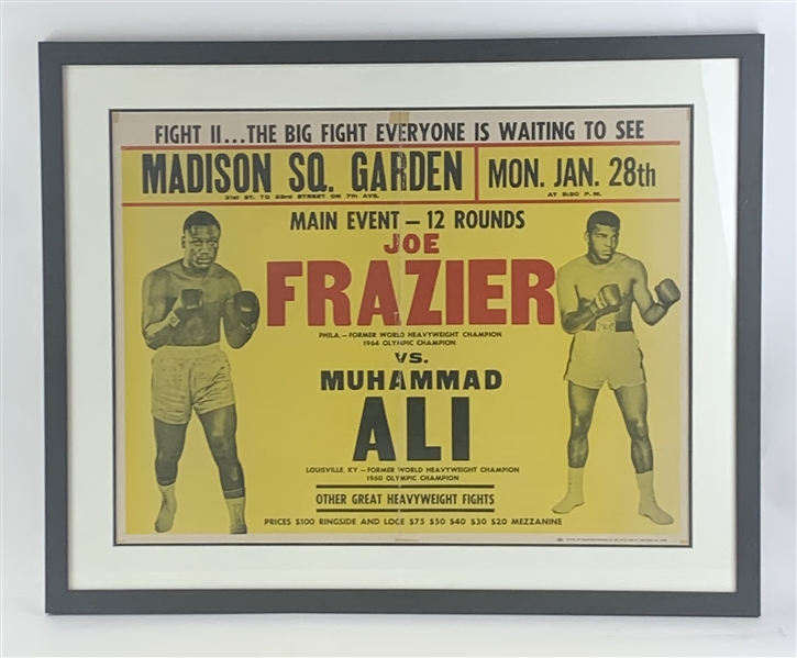 1974 Muhammad Ali vs. Joe Frazier II On Site Fight Poster