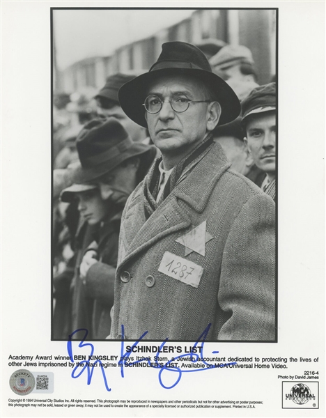 Ben Kingsley Signed 8" x 10" Publicity Photo for "Schindlers List" (Beckett/BAS)