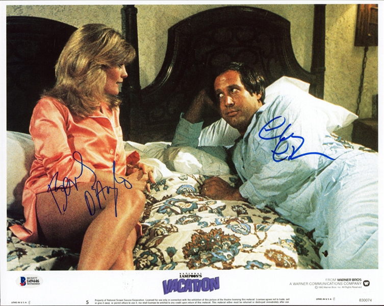 Vacation: Chevy Chase & Beverly DAngelo Dual Signed 11" x 14" Lobby Card (Beckett/BAS Witnessed)