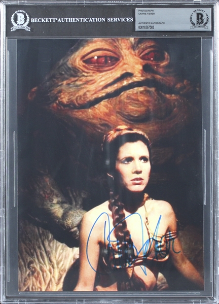 Star Wars: Carrie Fisher Signed 8" x 10" Photograph as Leia, Jabbas Slave Girl (Beckett/BAS Encapsulated)