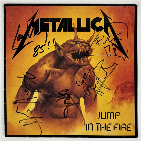 Metallica: Group Signed "Jump in the Fire" EP Album w/ Hetfield, Ulrich, Hammett, & Burton! (JSA LOA)(Metalligraphs LOA)