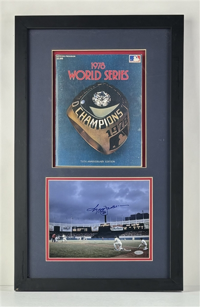 Reggie Jackson Signed Photo in Framed World Series Display (Steiner Sports)