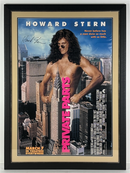 Howard Stern Signed 26" x 38" Private Parts Poster in Framed Display (JSA LOA)