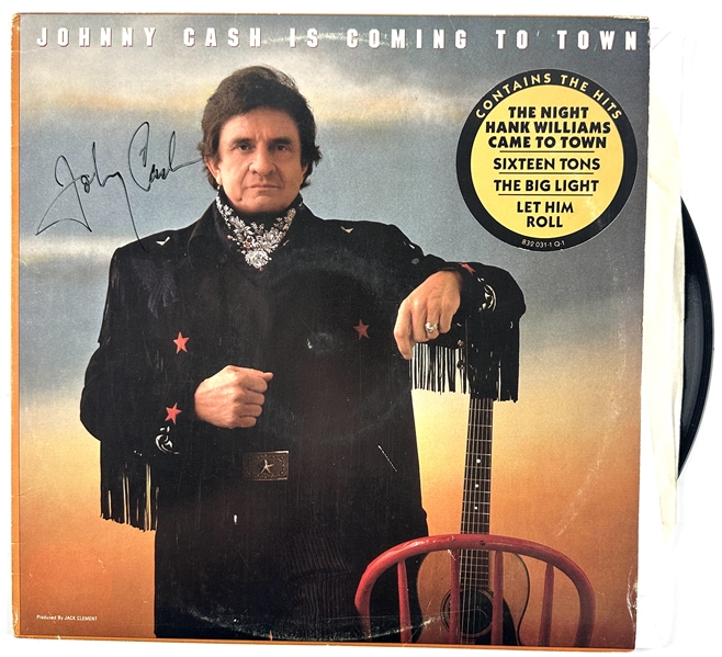 Johnny Cash Signed "Johnny Cash is Coming To Town" Record Album (JSA LOA)