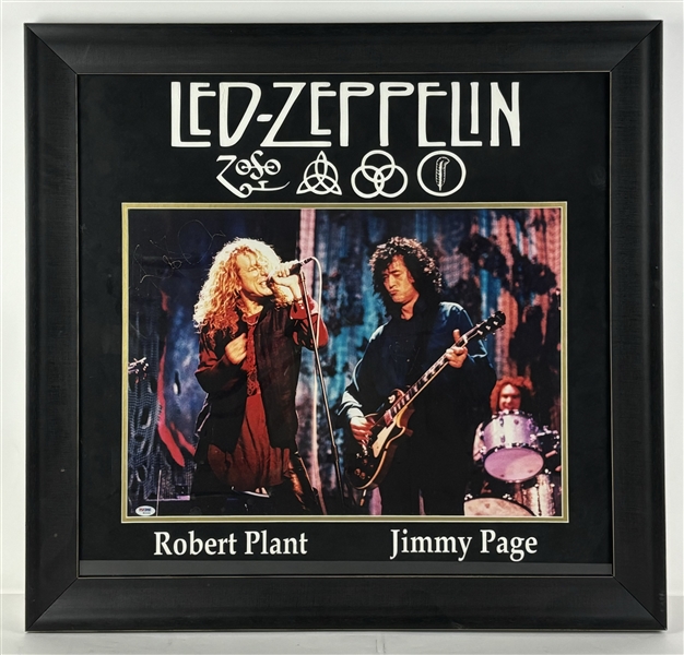 Led Zeppelin: Robert Plant & Jimmy Page Signed Photo in Framed Display (PSA/DNA)