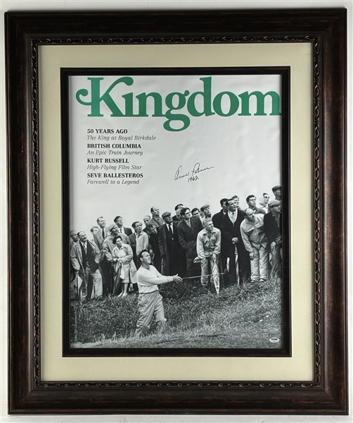 Arnold Palmer Signed Kingdom Magazine Canvas Photograph in Framed Display (PSA/DNA LOA)