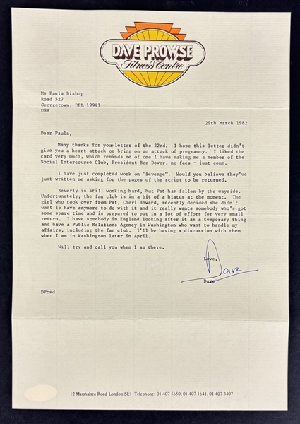 Darth Vader: Dave Prowse Typed & Signed Letter Regarding Star Wars Return of the Jedi w/ Original Film Name (JSA)