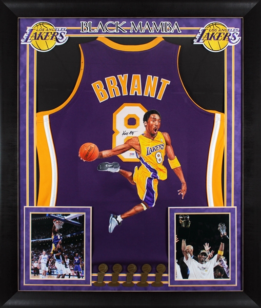 Kobe Bryant Signed Lakers Jersey with Incredible One-of-a-Kind Hand Painted Artwork (PSA/DNA)