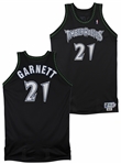 Kevin Garnett Signed 1998-99 Game Worn Black Starter Jersey BAS & Steiner