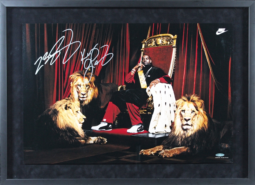 LeBron James Uniquely Signed 16" x 24" 2003 Limited Edition Print with RARE "King James" Inscription (UDA COA & PSA/DNA LOA)