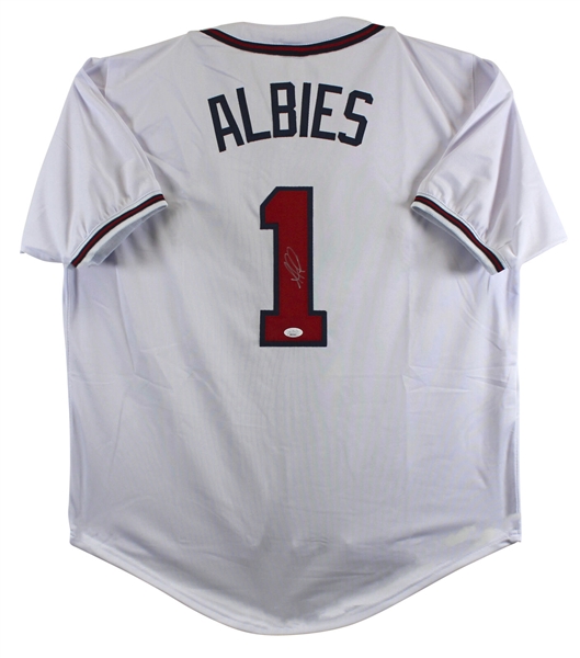 Ozzie Albies Signed Braves Home Style Replica Jersey (JSA)