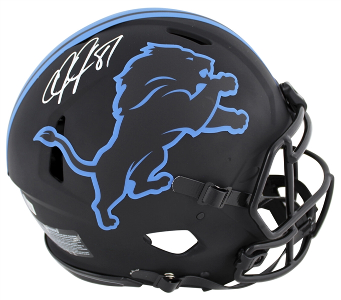 Calvin Johnson Signed Detroit Lions Speed Eclipse PROLINE Game Model Helmet (Beckett/BAS Witnessed)