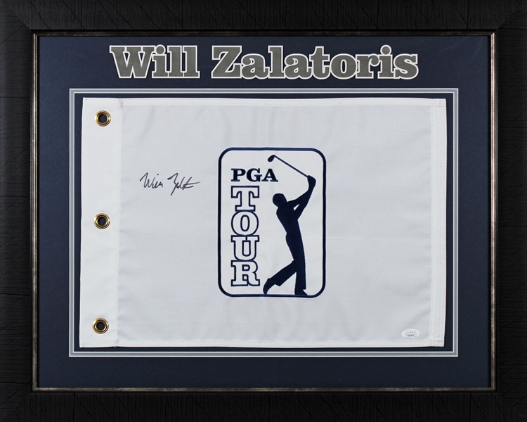 Will Zalatoris Signed & Framed PGA Tour Pin Flag (JSA)