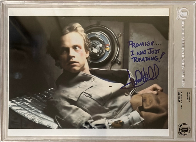 Star Wars: Mark Hamill Signed & Inscribed 8" x 10" Photo (Beckett/BAS Encapsulated) 