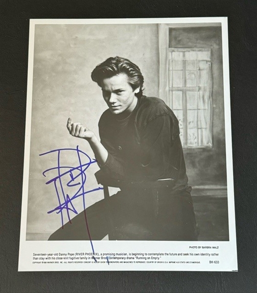 River Phoenix Rare Signed 8" x 10" B&W Warner Bros Publicity Photo for "Running on Empty" (PSA/DNA LOA)