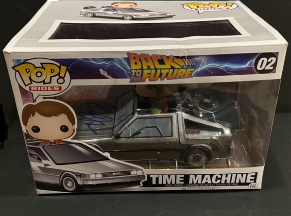 Back to the Future: Christopher Lloyd & Michael J. Fox Signed Time Machine Funko Pop! #02 (Third Party Guaranteed)