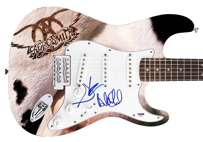 Aerosmith: Steven Tyler & Brad Whitford Dual-Signed Fender Guitar w. Custom Graphics (PSA/DNA)