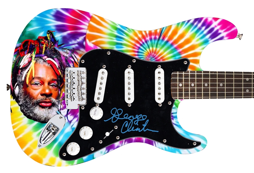 George Clinton Signed Pickguard on a Custom Fender Guitar (Epperson/REAL LOA)