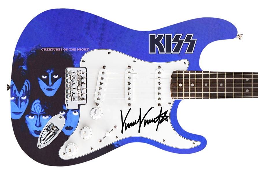 Vinnie Vincent of KISS Signed Pickguard on a Custom Fender Guitar (Epperson/REAL LOA)